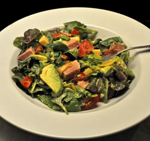 Spinach Salad with Ham and Avocado