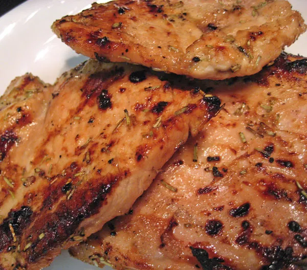 Grilled Turkey Cutlets, Mustard / Soy Marinade