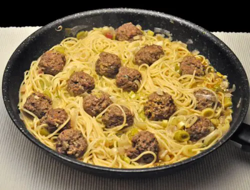 Meatballs with Pesto Spaghetti