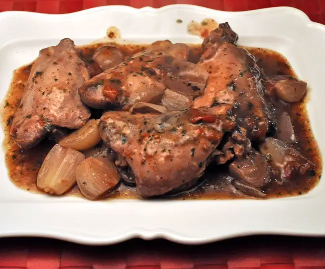 Slow Cooker Chicken Thighs in Red Wine