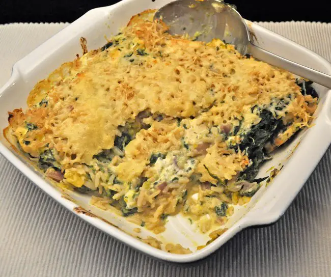 Chicken, Spinach and Rice Gratin