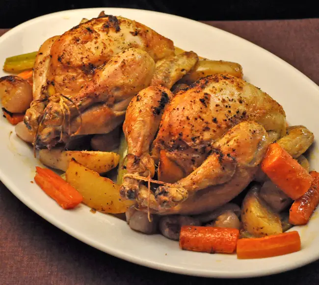 Roast Cornish Hens with Vegetables