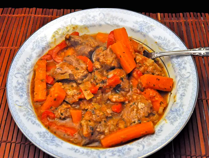 Braised Lamb with Peppers & Carrots