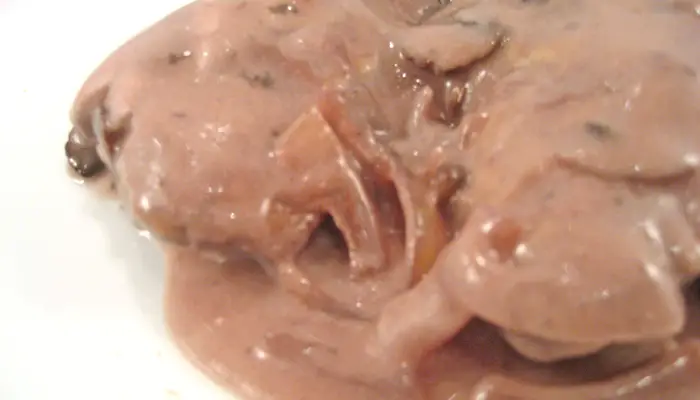 Chicken Thighs, Red Wine Mushroom Sauce