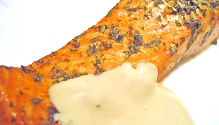 Salmon, Brown Sugar Yogurt Sauce